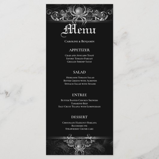 Menu Elegant Halloween Wedding (Voorkant)