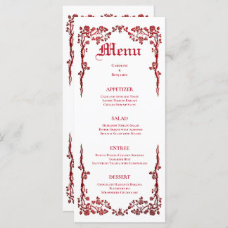 Menu Elegant Halloween Wedding