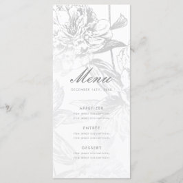 Menu Elegant Huwelijk Eenvoudig Modern Bloemen Zil