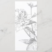 Menu Elegant Huwelijk Eenvoudig Modern Bloemen Zil (Achterkant)