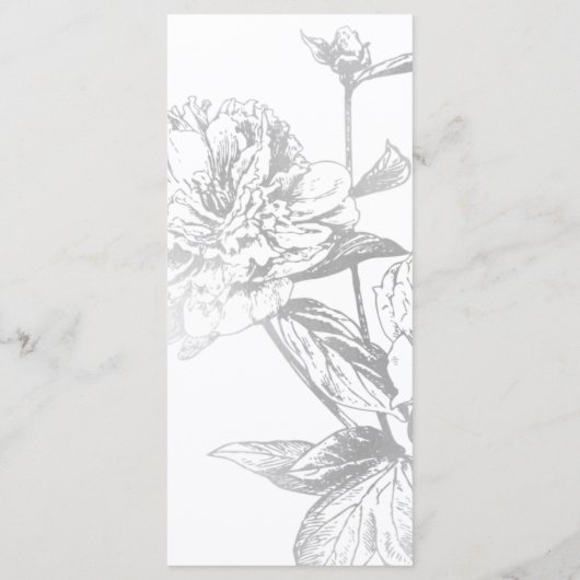 Menu Elegant Huwelijk Eenvoudig Modern Bloemen Zil (Achterkant)