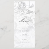 Menu Elegant Huwelijk Eenvoudig Modern Bloemen Zil (Voorkant)
