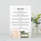 Menu Elegant Ivory Peach Roos Budget Weddenschap (Staand voorkant)
