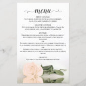 Menu Elegant Ivory Peach Roos Budget Weddenschap (Voorkant)