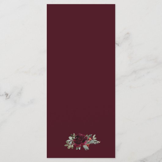 Menu Elegant Kerstwinter Weddenschap (Achterkant)