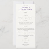 Menu Elegant Lavender Wedding (Voorkant)