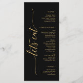 Menu Elegant Minimal Gold Wedding Vrijgezellenfees (Voorkant)