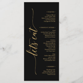 Menu Elegant Minimal Gold Wedding Vrijgezellenfees
