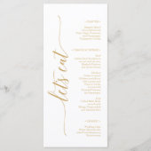 Menu Elegant Minimal Gold Wedding Vrijgezellenfees (Voorkant)