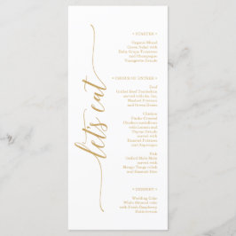 Menu Elegant Minimal Gold Wedding Vrijgezellenfees