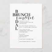 Menu Elegant Minimale tekst Bridal Brunch (Voorkant)