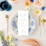 Menu Elegant Minimalist Script Gold Wedding<br><div class="desc">Volledig aanpasbaar,  dit eenvoudig stijlvolle trouwmenu kenmerkt elegante doopvonten met een minimalistische esthetiek. De rug komt met vlek voor extra verpersoonlijking. Een deel van een collectie.</div>