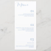 Menu Elegant minimalist Stusty Blue Wedding (Achterkant)
