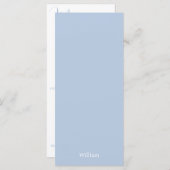 Menu Elegant minimalist Stusty Blue Wedding (Voorkant / Achterkant)