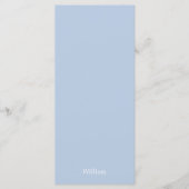 Menu Elegant minimalist Stusty Blue Wedding (Voorkant)