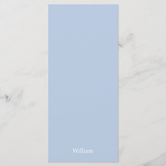 Menu Elegant minimalist Stusty Blue Wedding (Voorkant)
