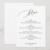 Menu Elegant Minimalist Wedding (Voorkant / Achterkant)