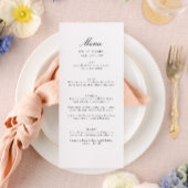 Menu Elegant Minimalist Wedding Flat
