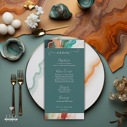 Menu Elegant Modern Abstract Agaat Terracotta