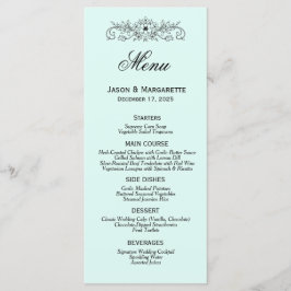 Menu Elegant Modern Black and White Wedding