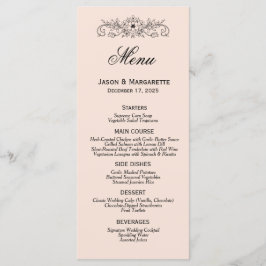 Menu Elegant Modern Black and White Wedding