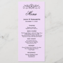 Menu Elegant Modern Black and White Wedding