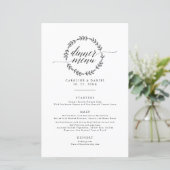 Menu Elegant Modern Calligraphy Wedding (Staand voorkant)