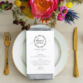 Menu Elegant Modern Calligraphy Wedding