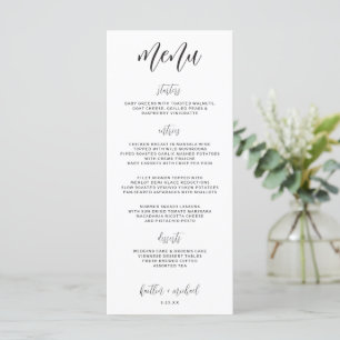 Menu Elegant Modern Fun Wedding 4 x 9 Zwart