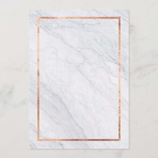 Menu Elegant Modern Marble & Roos Gold Wedding (Achterkant)