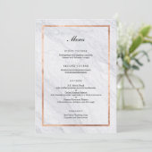 Menu Elegant Modern Marble & Roos Gold Wedding (Staand voorkant)