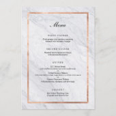 Menu Elegant Modern Marble & Roos Gold Wedding