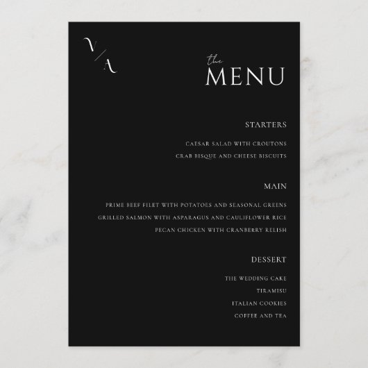Menu Elegant Modern Minimalist Wedding (Voorkant)