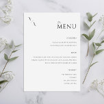Menu Elegant Modern Minimalist Wedding<br><div class="desc">Modern huwelijksmenu met elegant minimalistisch typografisch ontwerp in zwart-witte kleur.</div>