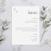 Menu Elegant Modern Minimalist Wedding