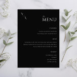 Menu Elegant Modern Minimalist Wedding<br><div class="desc">Modern huwelijksmenu met elegant minimalistisch typografisch ontwerp in zwart-witte kleur.</div>