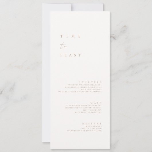 Menu Elegant Modern Minimalist Wedding Flat Kaart (Voorkant)