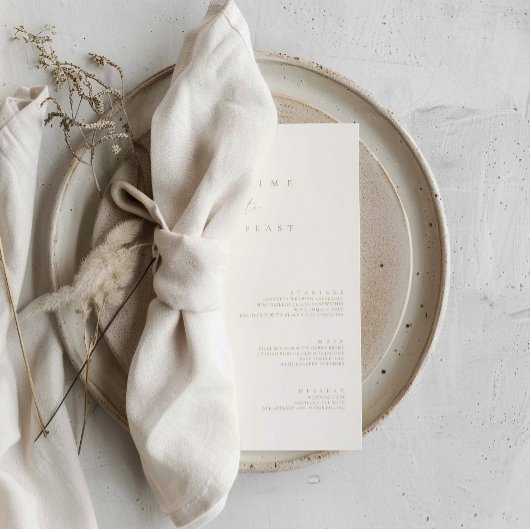Menu Elegant Modern Minimalist Wedding Flat Kaart