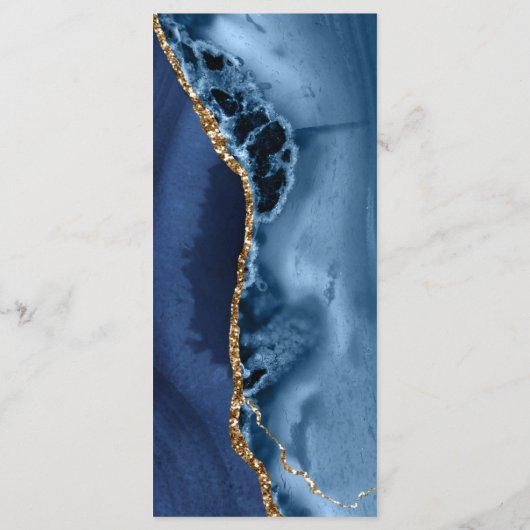 Menu Elegant Navy Blue and Gold Agate Wedding (Achterkant)