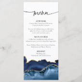 Menu Elegant Navy Blue and Gold Agate Wedding (Voorkant)