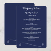 Menu Elegant Navy Blue and White Wedding (Voorkant / Achterkant)