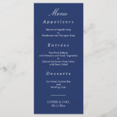 Menu Elegant Navy Blue Wedding (Voorkant)