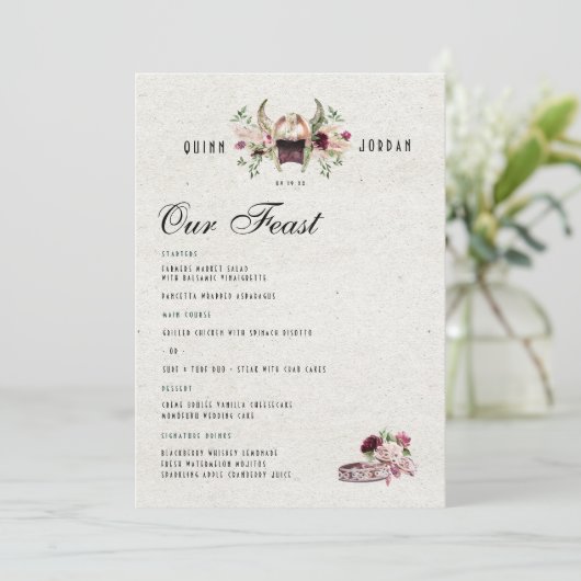Menu Elegant Norse Viking Wedding (Staand voorkant)