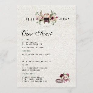 Menu Elegant Norse Viking Wedding