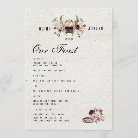 Menu Elegant Norse Viking Wedding (Voorkant)