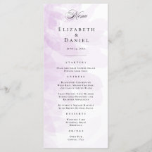 Menu Elegant Paarse Waterverf Wedding