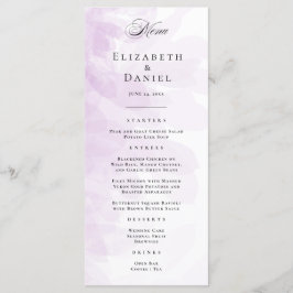 Menu Elegant Paarse Waterverf Wedding