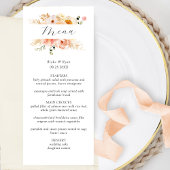 Menu Elegant Peach, Blush and Champagne Wedding