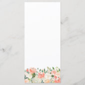 Menu Elegant Peach Waterverf Floral Wedding (Achterkant)