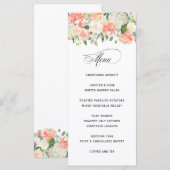Menu Elegant Peach Waterverf Floral Wedding (Voorkant / Achterkant)